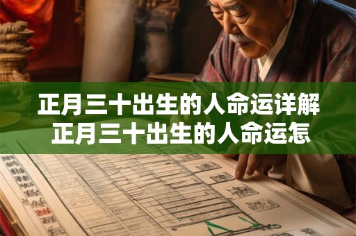 正月三十出生的人命运详解 正月三十出生的人命运怎么样