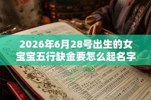 2026年6月28号出生的女宝宝五行缺金要怎么起名字