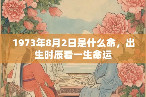1973年8月2日是什么命，出生时辰看一生命运