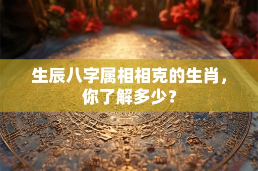 生辰八字属相相克的生肖，你了解多少？