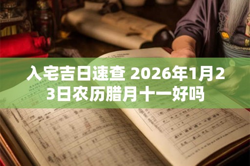 入宅吉日速查 2026年1月23日农历腊月十一好吗