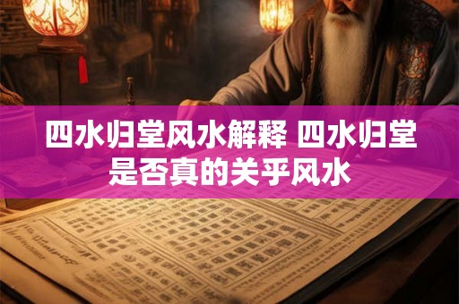 四水归堂风水解释 四水归堂是否真的关乎风水