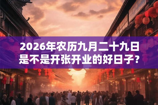 2026年农历九月二十九日是不是开张开业的好日子？