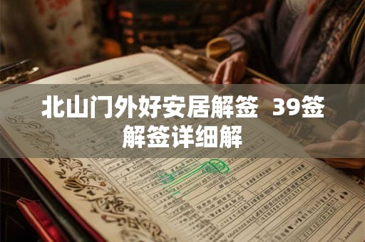 北山门外好安居解签  39签解签详细解