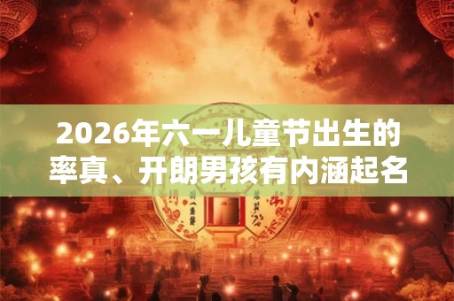 2026年六一儿童节出生的率真、开朗男孩有内涵起名