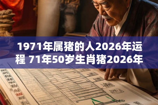 1971年属猪的人2026年运程 71年50岁生肖猪2026年运势