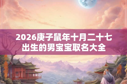 2026庚子鼠年十月二十七出生的男宝宝取名大全