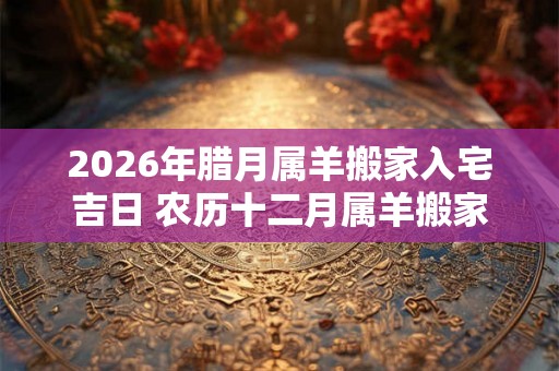 2026年腊月属羊搬家入宅吉日 农历十二月属羊搬家好日子
