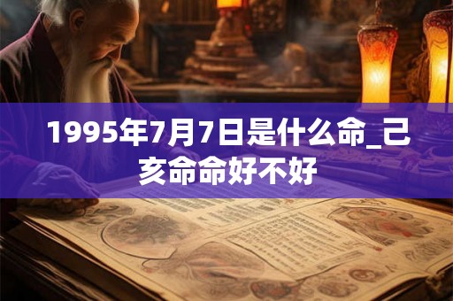 1995年7月7日是什么命_己亥命命好不好