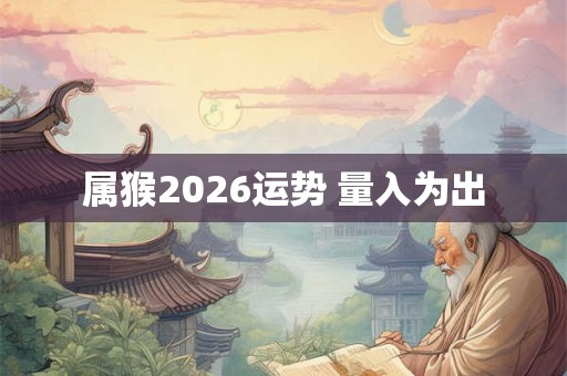 属猴2026运势 量入为出