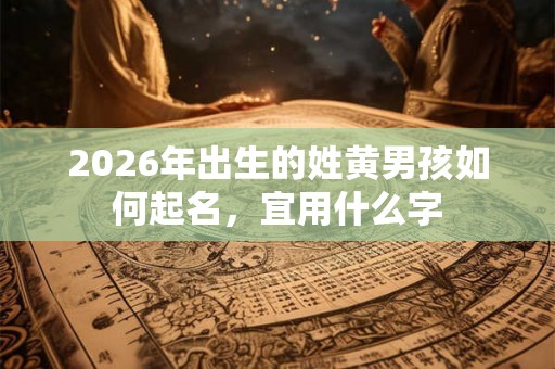 2026年出生的姓黄男孩如何起名，宜用什么字