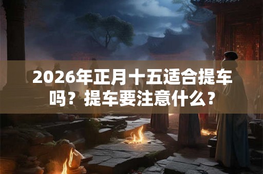 2026年正月十五适合提车吗？提车要注意什么？