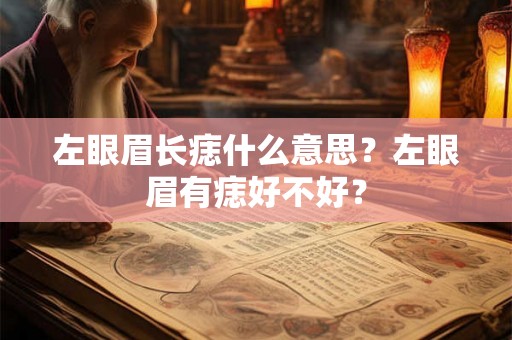 左眼眉长痣什么意思？左眼眉有痣好不好？
