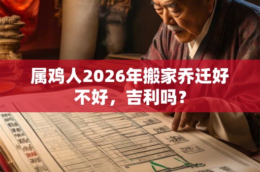 属鸡人2026年搬家乔迁好不好，吉利吗？