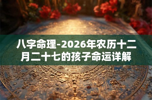 八字命理-2026年农历十二月二十七的孩子命运详解