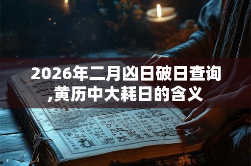 2026年二月凶日破日查询,黄历中大耗日的含义