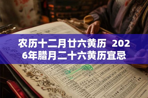 农历十二月廿六黄历  2026年腊月二十六黄历宜忌