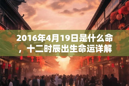 2016年4月19日是什么命，十二时辰出生命运详解