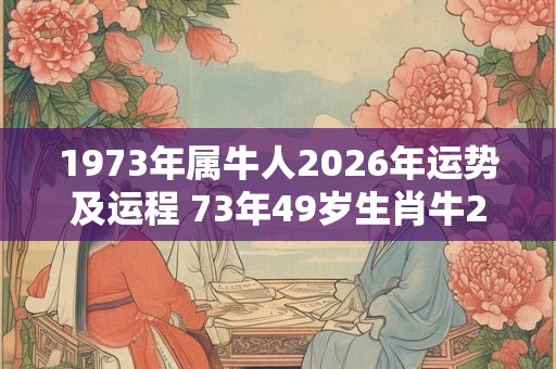 1973年属牛人2026年运势及运程 73年49岁生肖牛2026年每月运势 1973年属牛人2026年运势及运程 73年49岁生肖牛2026年每月运势