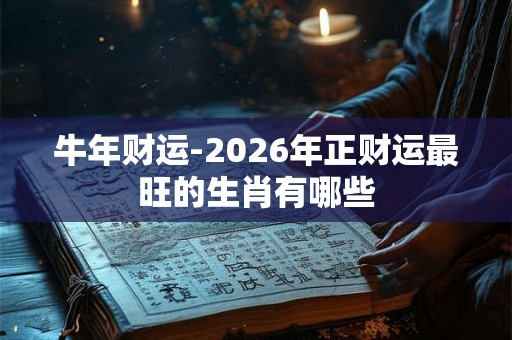 牛年财运-2026年正财运最旺的生肖有哪些