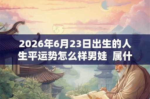 2026年6月23日出生的人生平运势怎么样男娃  属什么生肖