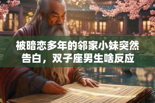 被暗恋多年的邻家小妹突然告白，双子座男生啥反应