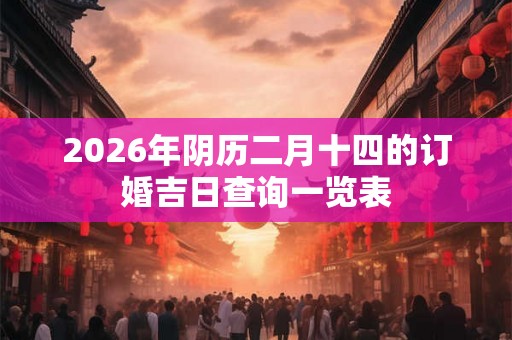 2026年阴历二月十四的订婚吉日查询一览表