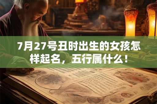 7月27号丑时出生的女孩怎样起名，五行属什么！