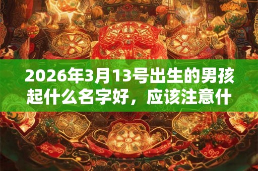 2026年3月13号出生的男孩起什么名字好，应该注意什么？