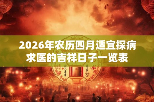 2026年农历四月适宜探病求医的吉祥日子一览表 2026年农历四月适宜探病求医的吉祥日子一览表