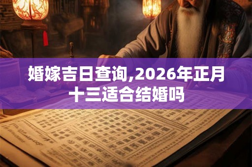 婚嫁吉日查询,2026年正月十三适合结婚吗