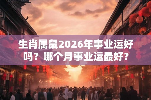 生肖属鼠2026年事业运好吗？哪个月事业运最好？