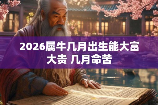 2026属牛几月出生能大富大贵 几月命苦