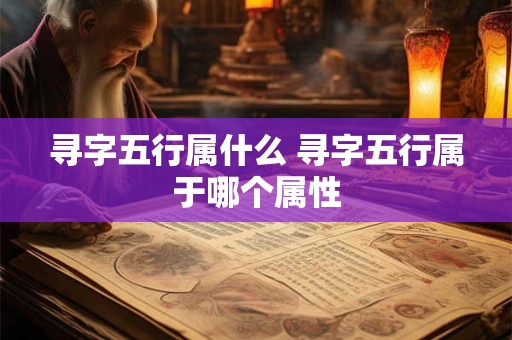 寻字五行属什么 寻字五行属于哪个属性