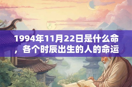 1994年11月22日是什么命，各个时辰出生的人的命运