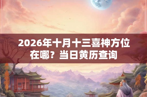 2026年十月十三喜神方位在哪？当日黄历查询