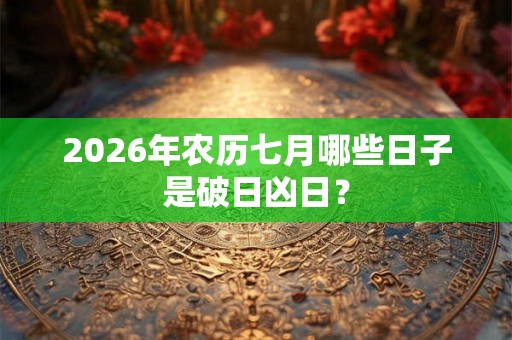 2026年农历七月哪些日子是破日凶日？