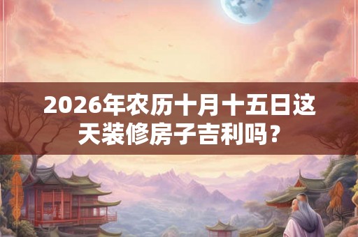 2026年农历十月十五日这天装修房子吉利吗？