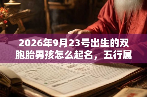 2026年9月23号出生的双胞胎男孩怎么起名，五行属什么