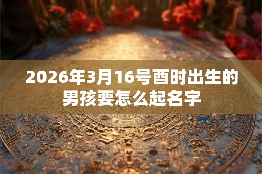 2026年3月16号酉时出生的男孩要怎么起名字