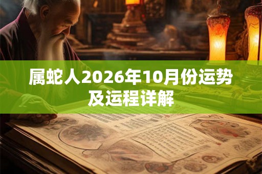 属蛇人2026年10月份运势及运程详解 属蛇人2026年10月份运势及运程详解