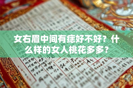 女右眉中间有痣好不好？什么样的女人桃花多多？