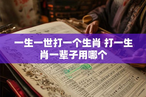 一生一世打一个生肖 打一生肖一辈子用哪个