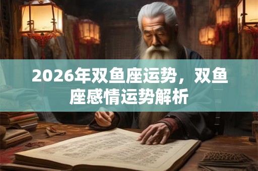 2026年双鱼座运势，双鱼座感情运势解析