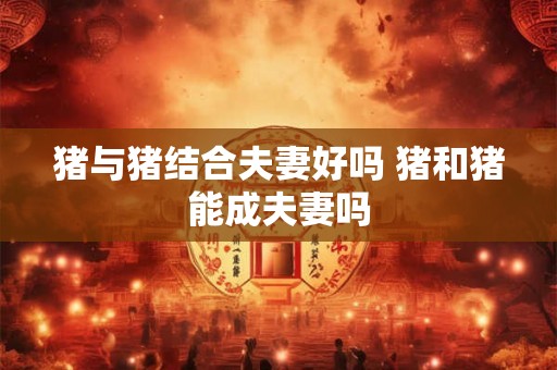猪与猪结合夫妻好吗 猪和猪能成夫妻吗