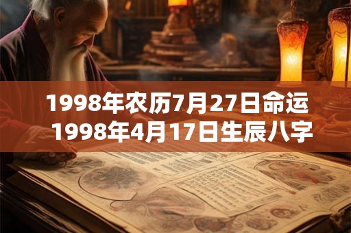 1998年农历7月27日命运  1998年4月17日生辰八字