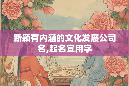 新颖有内涵的文化发展公司名,起名宜用字