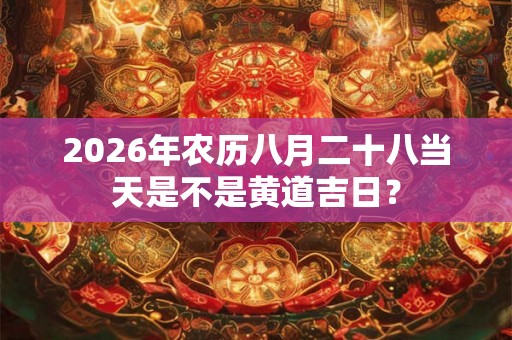 2026年农历八月二十八当天是不是黄道吉日？
