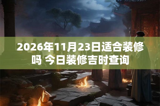 2026年11月23日适合装修吗 今日装修吉时查询