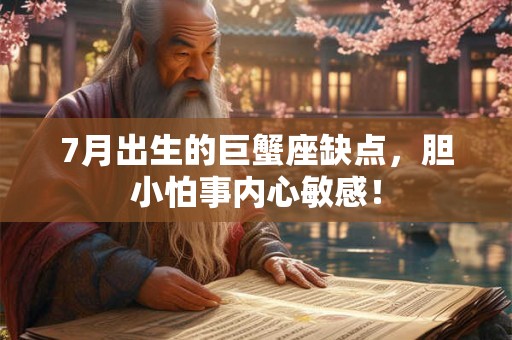 7月出生的巨蟹座缺点，胆小怕事内心敏感！